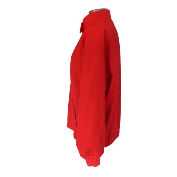 Pendleton Vintage Wool Zip Front Bomber Jacket in Red Oversized - Picture 3 of 10